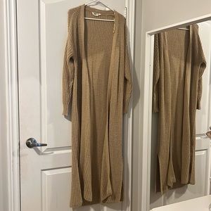 Retrod Maxi Knitted Cardigan in Beige Size Small
